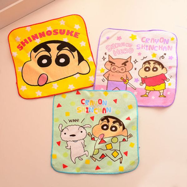 

ivyye 1pcs crayon shin-chan anime bath towels cotton handkerchief soft face towel cartoon washcloth baby child