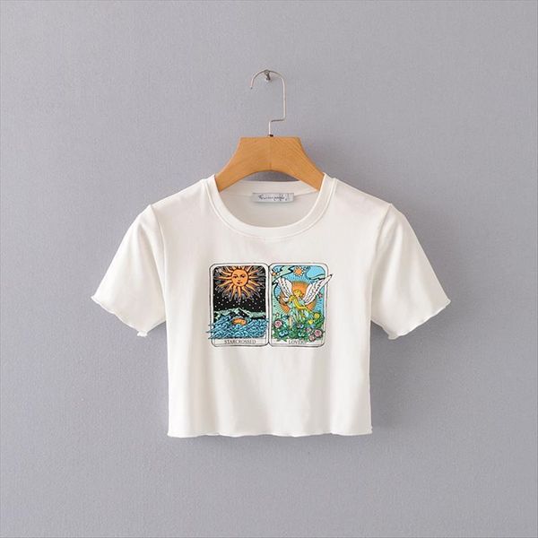 

женская тонкая футболка с короткими рукавами и круглым воротом без пуловер на улице в сезоне 2020 футболки пуловер, White