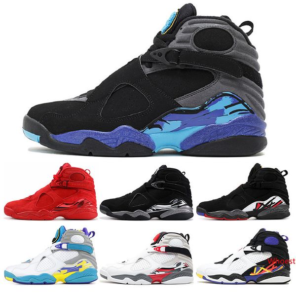 

new 8 8s men basketball shoes valentines day aqua white black chrome countdown pack 3 peat viii mens trainers sports sneaker size 7-13