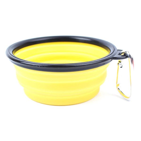 

2020 new collapsible foldable silicone dog bowl candy color outdoor travel portable puppy doogie food container feeder dish on sale