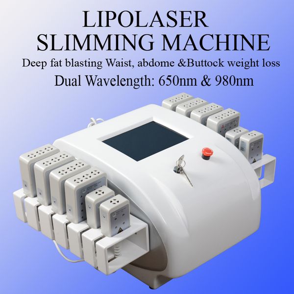 

mitsubishi diode laser slimming dual wavelength lipolaser fat removal machine fat burning beauty machine with 12 pcs laser pads