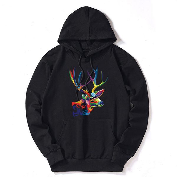 

thin hoodie mens womens clothing fashion deisgner animal print hoodie sweater plus size new men clothes kanye west style, Black