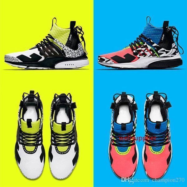 

new acronym 2019 x presto mid v2 men sport running shoes racer pink cool grey darts street designer sneakers camouflage graffiti women shoes