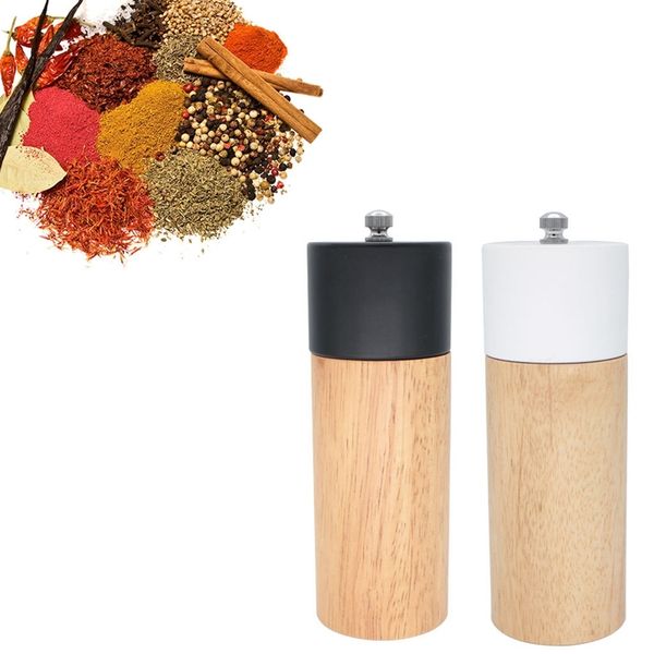 

new pepper grinder manual rubber wood pepper grinder adjustable ceramic grinder pepper mill 6 inch kitchen tools other kitchen dining bar