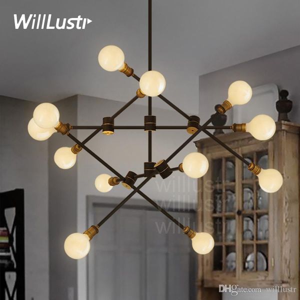 

willlustr iron arm turnable pendant lamp metal suspension light kinetic 2 tiers dining room bar cafe l restaurant hanging lighting