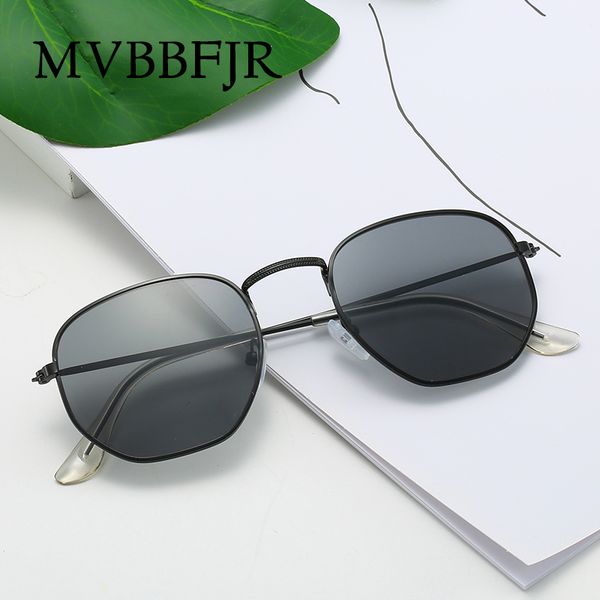 

mvbbfjr fashion polygon men women sunglasses shade mirror metal eyewear small frame vintage retro sun glasses uv400 wholesale, White;black