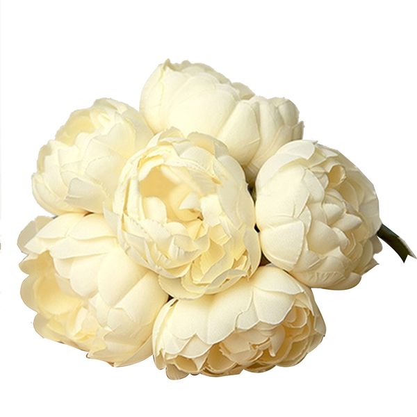 

1 bouquet 6 heads artificial peony flower bridal home wedding garden decor, blue