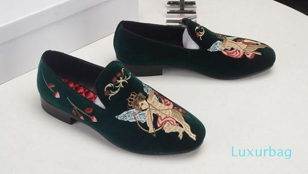 

2019 new mens designer dress shoes genuine leather metal snap peas wedding shoes classic fashion men shoes big size loafers, Black