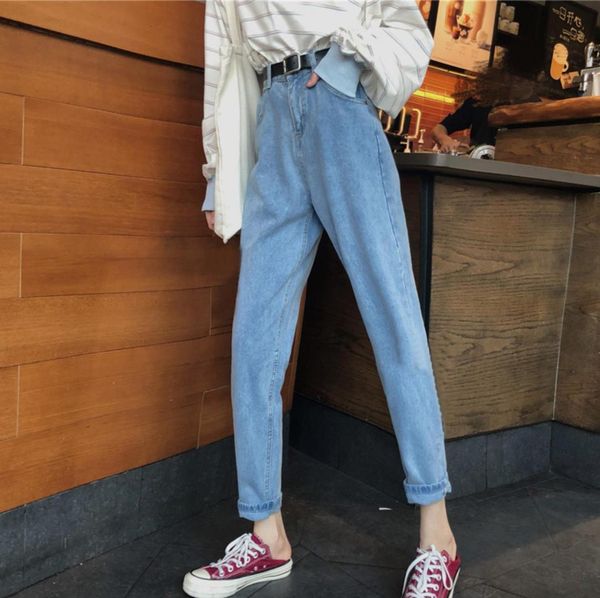 

solid ripped jeans women pants cool denim vintage skinny push up jeans high waist casual ladies plus size women, Blue