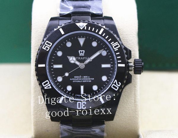 

black pvd automatic 2813 mechanical watches mens no date sapphire watch ceramic bezel 114060 sub dive men superlative perpetual wristwatches, Slivery;brown