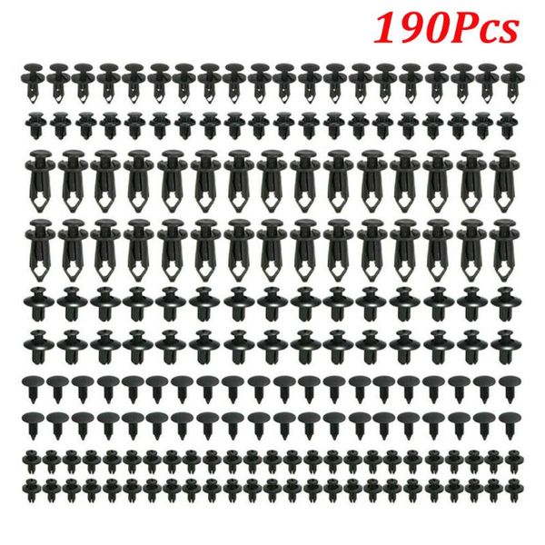 

6 differnt size 190pcs mixed auto fastener clip car body push retainer pin rivet bumper door trim panel retainer fastener kit