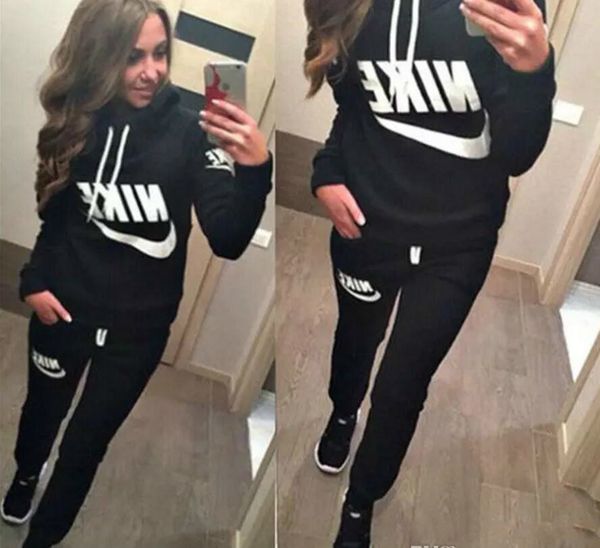 

New women active et track uit hoodie weat hirt pant running port track uit 2 piece jogging et urvetement femme clothe, Gray