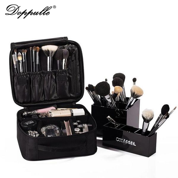 

doppulle brand women multilayer professional makeup bag travel portable cosmetic box storage case ladies large capacity suitcase