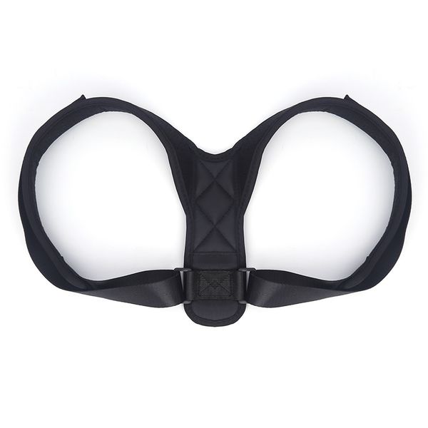 

adjustable clavicle corrector rectify back shoulder poor posture humpback prevention support belt vertebral care brace, Black;blue