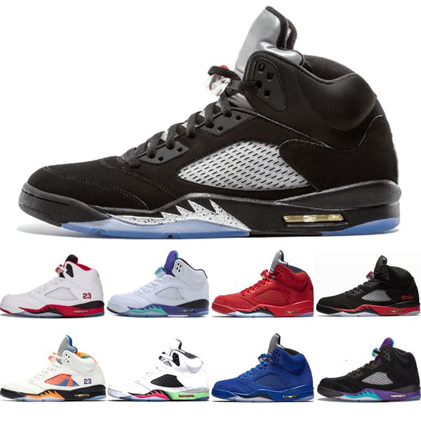 

5 5s mens basketball shoes og black metallic international flight sneakers designer bred white grapes fire red space jam sport