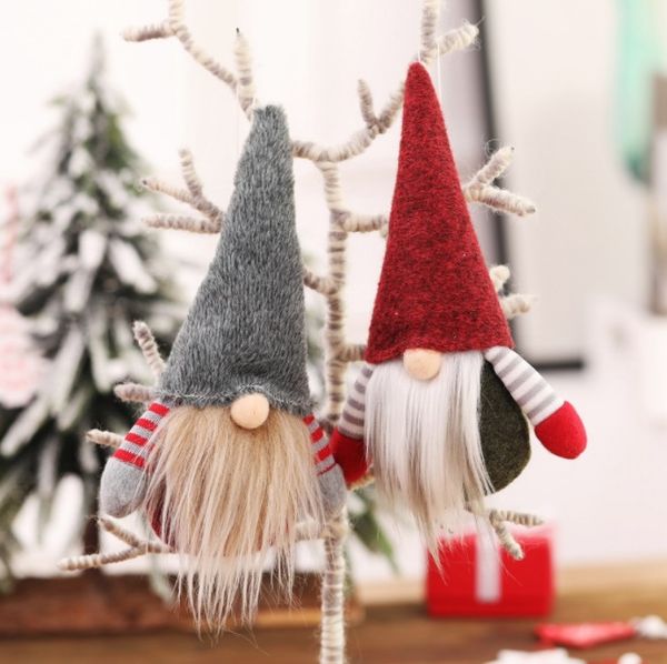 

2020 christmas faceless gnome santa xmas tree hanging ornament doll decoration gift doll tree pendant old man fa3077