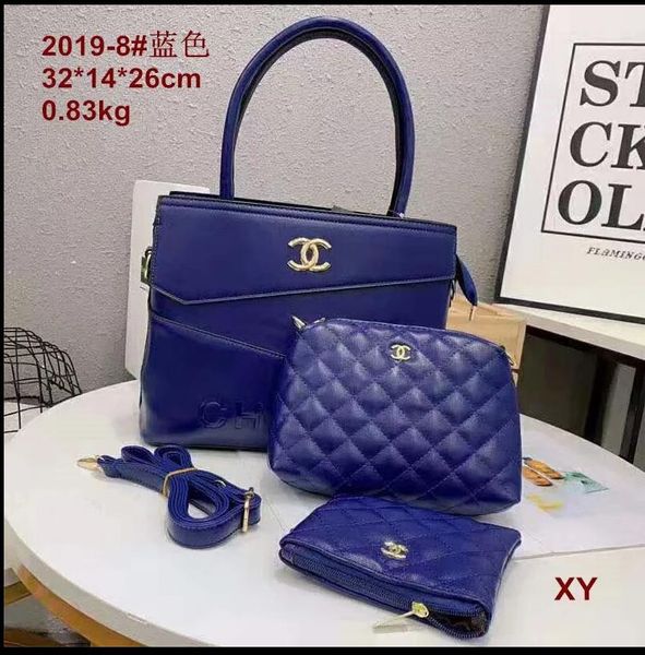

3pcs/set high qulity classic designer womens handbags flower ladies composite tote pu leather clutch shoulder bags female purse with 2019-8