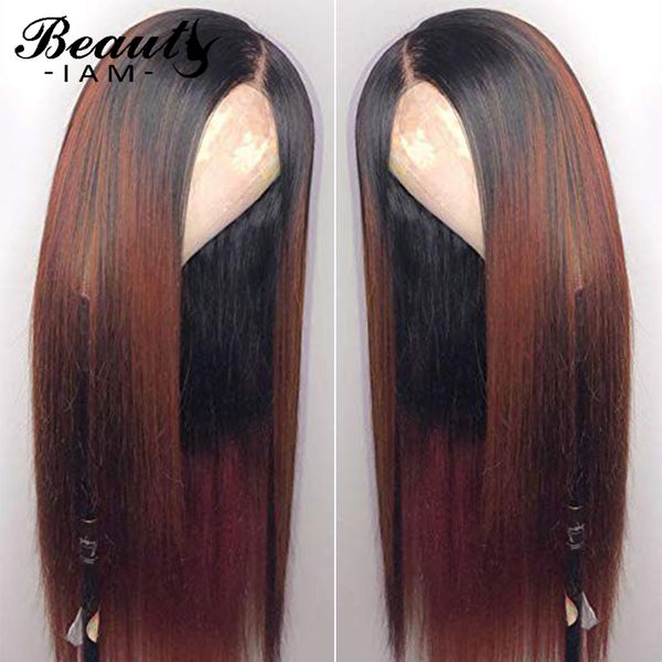 

1b/33 ombre honey blonde lace front human hair wigs straight virgin glueless 360 lace frontal wig pre plucked with baby hair, Black;brown