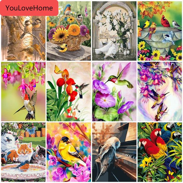 

живопись по номерам животные ручная роспись рисование акриловые настенные художественные картины по номерам птица украшение дома подарочная