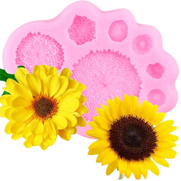 

daisy sunflower stamen fondant mold chocolate gumpast mold resin candy molds diy cake silicone mould cake decorating tools