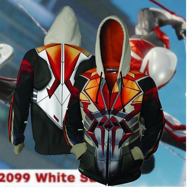 

fashion 2019 new little spiderman jacket 3d digital printing hoodie trend simple wild long-sleeved sports sweater pullover, Black