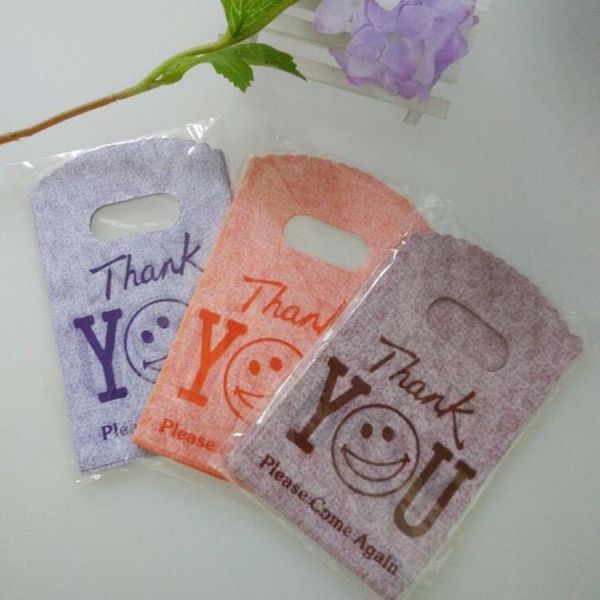 

wholesale-150pcs purple orange coffee mixed small plastic bag 9x15cm candy jewelry gift packaging bags cute plastic gift bags with handle