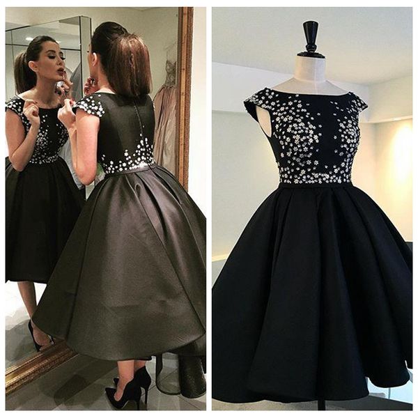 

2019 scoop cap sleeveless high low black prom dresses pleated ruched short vestidos de celebrity party gowns appliques flowers evening gowns