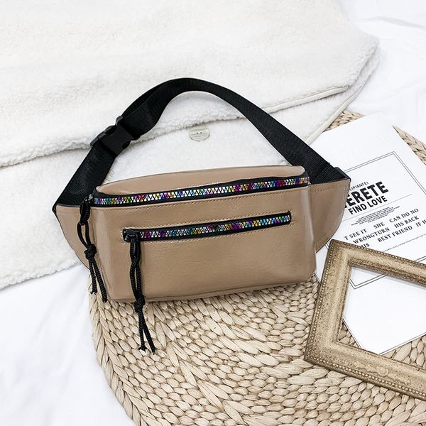 

ins chest bag pu casual girls messenger bag multi-functional sports chest waist