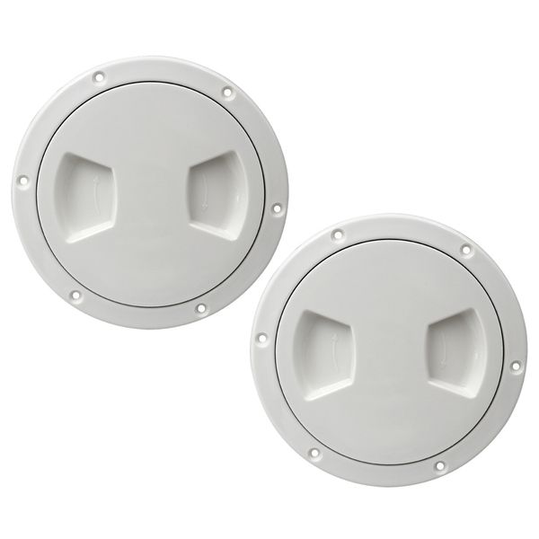 

2-pack solid marine boat rv 5 inches access port hatch cover twist out deck plate