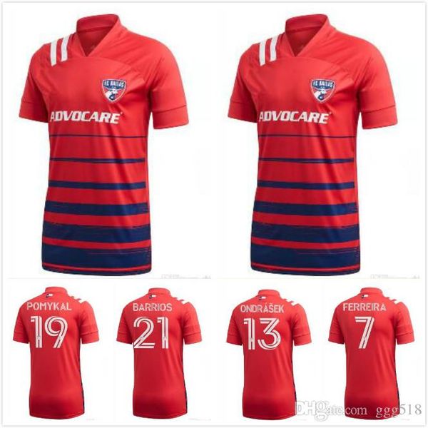 

2020 2021 soccer jerseys 20 21 mls ferreira cannon uniforms mens ondrasek pomykal barrios kit red football shirts, Black;yellow