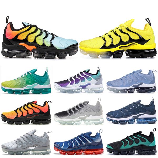 

2019 new tn plus running shoes bumblebee mens women geometric black jogging sunset cool grey breathable mesh training chaussures sneakers