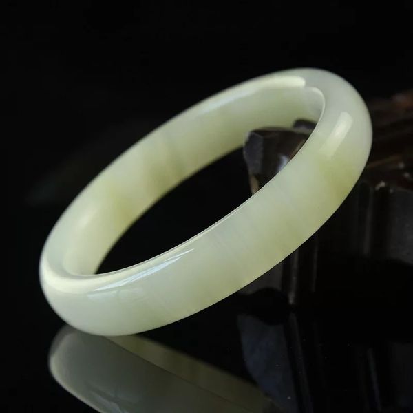 

52-60mm внутренняя халцедон браслет нефрита высокого качества натуральный белый нефрит браслеты fine gem браслет женщины браслеты fine jewel, Golden;silver