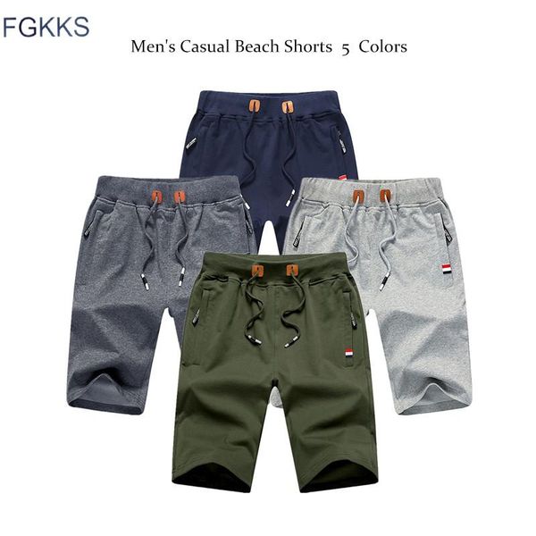 

fgkks качественный бренд для мужчин повседневные шорты 2019 летние мужские модные повседневные короткие мужские однотонные фитнес дышащие шо, White;black