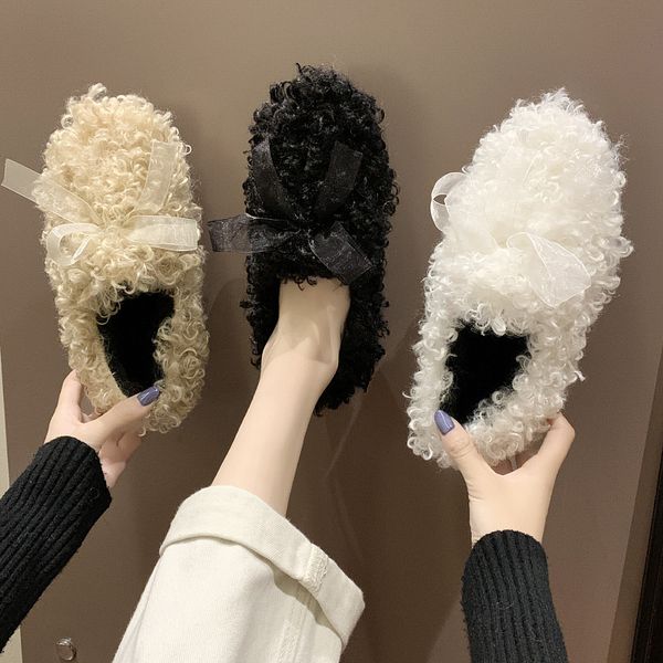 

moccasin shoes all-match 2019 fashion women's round toe slip-on loafers fur casual female sneakers moccasins modis new winter, Black
