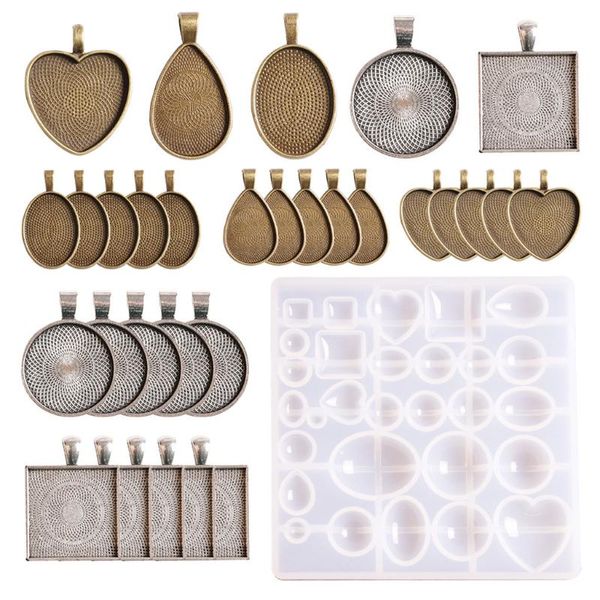 

diy bracelet pendant epoxy mold set resin casting molds and tools set resin casting craft handmade tools jewelry making 2020, Black