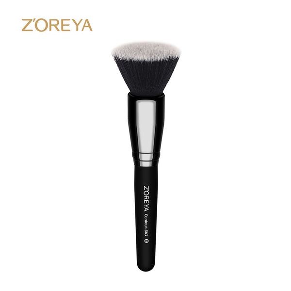

makeup brush white head black rayon makeup brush black wooden handle contour