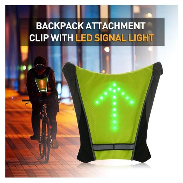 

2020 new cycling vest signal light indicator remote control led bike lights vest backpack outdoor hiking camping bicycle