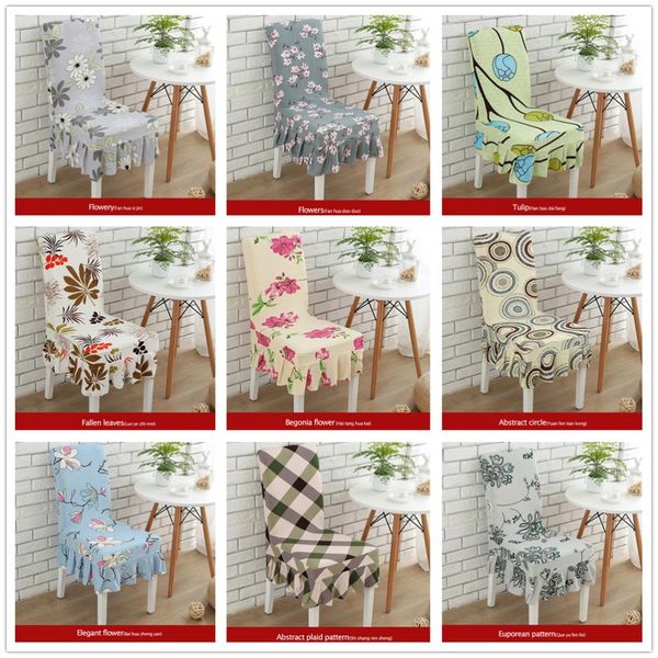 

printed pleated skirt spandex chair cover stretch elastic dining seat for wedding l home study computer folding chair covers