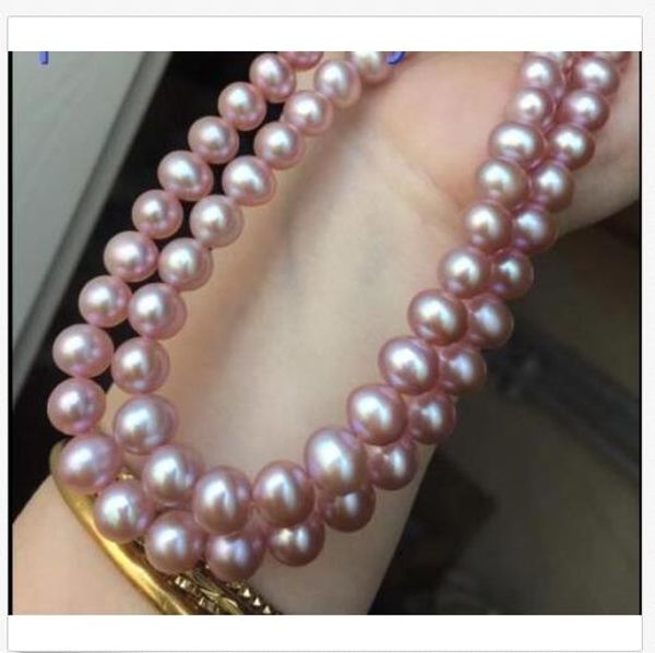 

gorgeous 9-10 mm purple south sea pearl necklace 35 inch 14k clasp, Silver