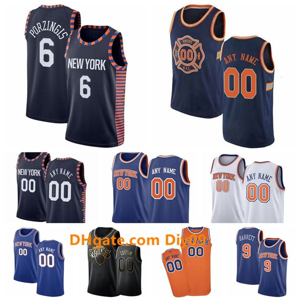 

custom new york knicks jersey emmanuel 1 mudiay trey 23 burke kristaps 6 porzingis enes 00 kanter swingman basketball jerseys white, Black;red