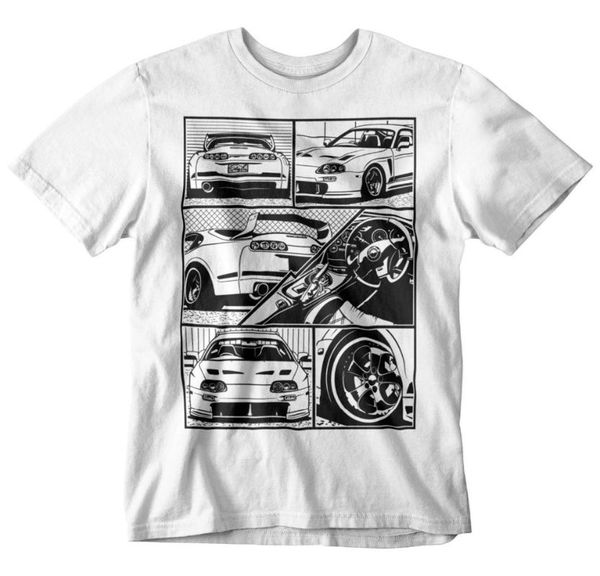 

fashion summer t shirt fragment t-shirt white jdm turbo japanese car fans racing race tee shirt, White;black