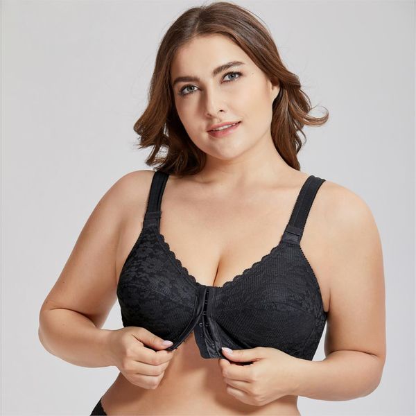 

поддержка бюстгальтеры femme lingeries женщин полное покрытие корректор осанки передняя закрытие wireless назад кружева поддержка плюс разме, Red;black