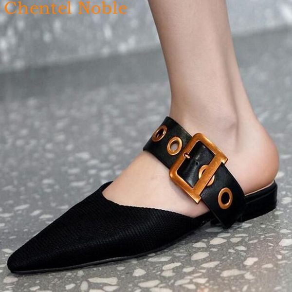 

brand chentel noble sandalias mujer 2019 flats heels women sandals four style summer shoes outside black color beach 35-40 size