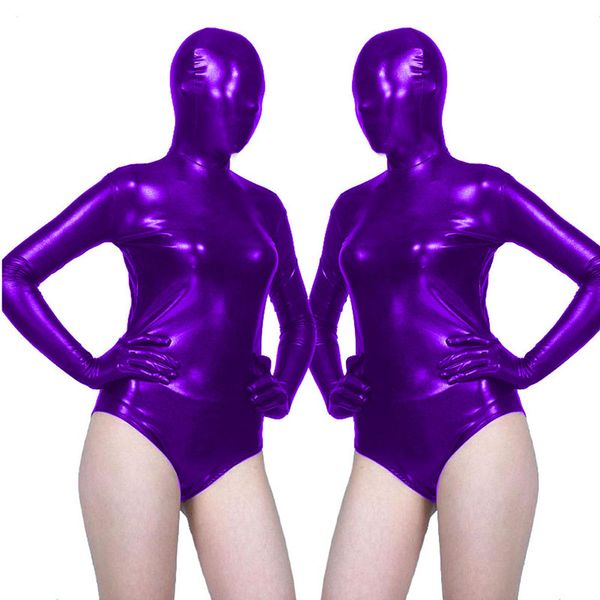 17 Cores Mascarado Cosplay Catsuit Alta Corte Bodysuit com Luvas Mulheres Sexy Dia das Bruxas Nightclub Dancing Desgaste