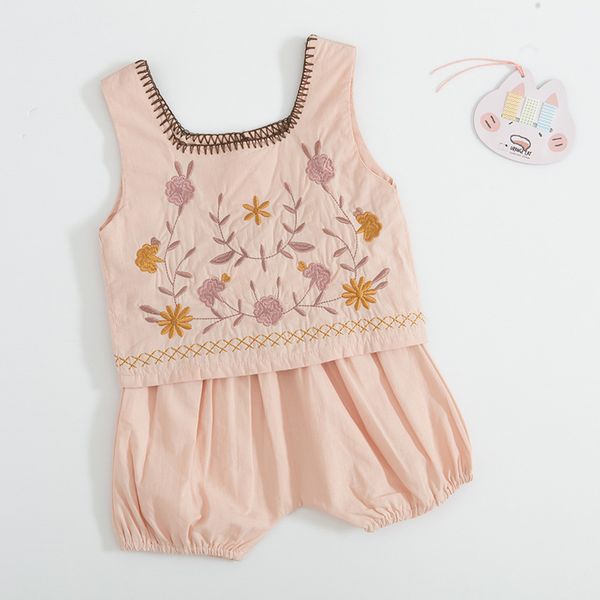 

Baby kids Designer Clothing Two Pieces Set girl boy Short Sleeve Flower Embroidery Shirt +Short Sets kids Summer 100% Cotton Two Piece sets