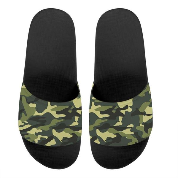 

slippers women summer shoes camouflage printed men beach light sandals home outdoor leisure flip flops big size 36-45 dropship, Black