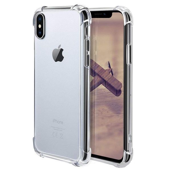 

Для iPhone 11 Pro MAX XR 8 Clear TPU Case Ударопоглощение Мягкая прозрачная задняя крышка для Samsun