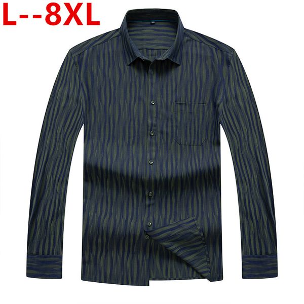

big 8xl 6xl 5xl men shirt autumn new arrivals long sleeve business dress cotton shirt men fashion striped slim fit casual shirts, White;black
