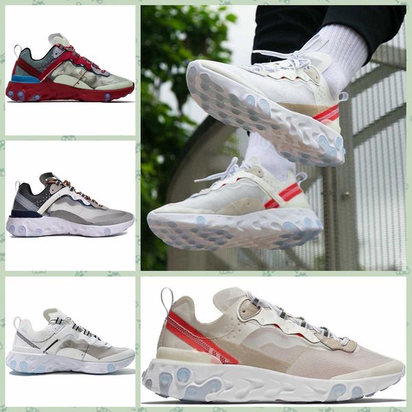 

nrea87 react element 87 55 undercover women mens running shoes volt racer pink royal tint thunder orange game royal blue sports sneakers