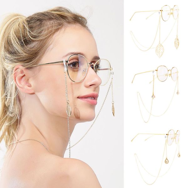 

newly women eyeglass reading glasses chain cord holder neck strap rope, Silver